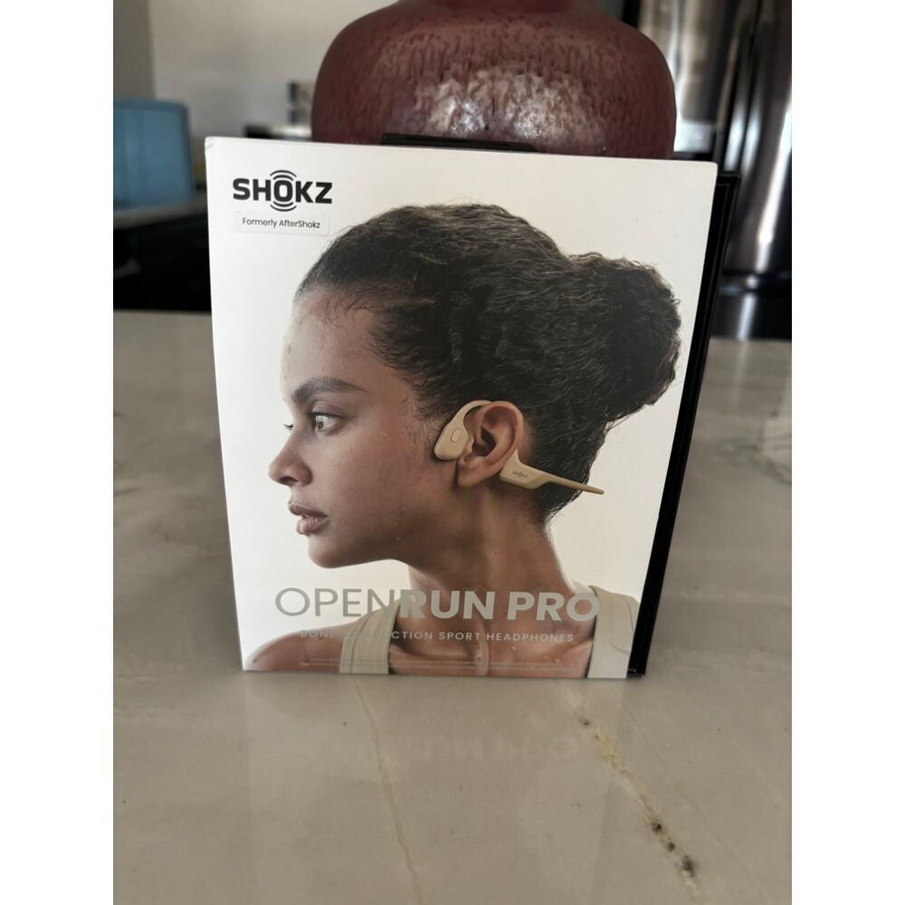 SHOKZ OPENRUN Pro Tan Bone Conduction Sport Headphones New